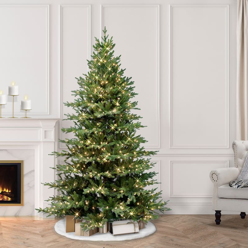 Puleo International 6.5 ft. Pre-Lit Balsam Artificial Fir Tree with 400 Warm White LED Lights