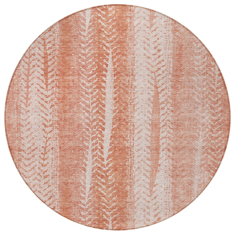 HomeRoots Botanical Leaves Transitional Rectangle Outdoor Rug