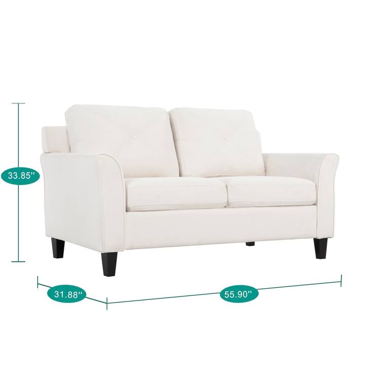 Raelynn Button Tufted Loveseat Sofa, Affordable Modern Loveseat Sofa Couch for Small Spaces - Durable and Sturdy