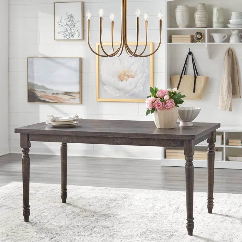 Simple Living Burntwood Parson Weathered Grey Upholstered 5-piece Dining Set