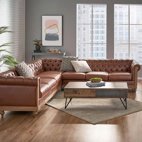 Sectional couch l leather Braxton Leather L Sectional Sofa