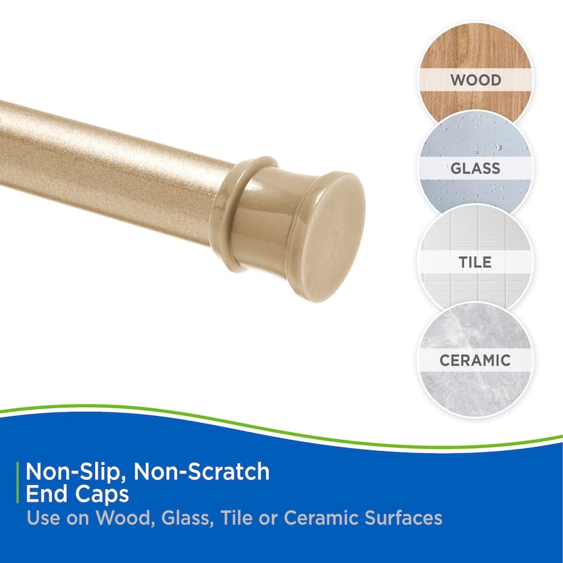 Kenney Twist & Fit No Tools Camlock Tension Shower Curtain Rod, 42-72"