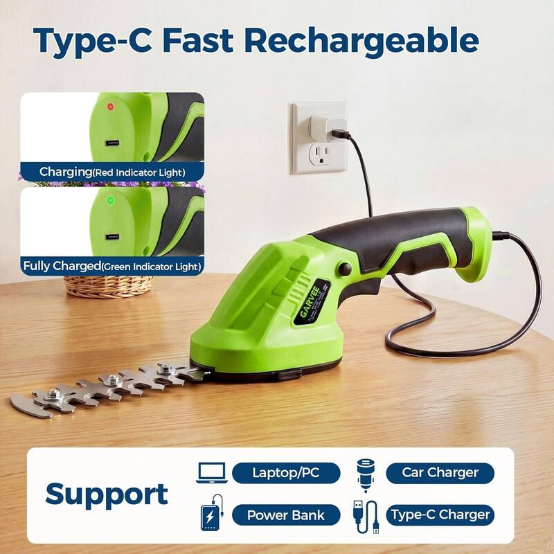 Lightweight 2 in 1 Electric Handheld Cordless Grass Trimmer Hedge Shears/ Grass Cutter