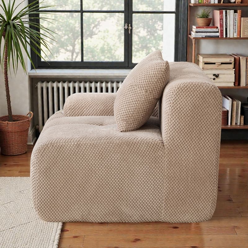 73" Modular Sectional Loveseat, Tufted 2-Seater Cloud Couch with Pillows, Boneless Foam Convertible Sofa for Living Room