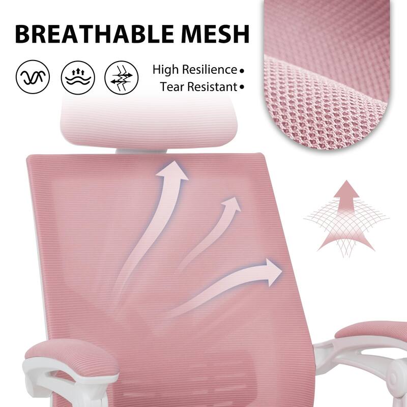 Ergonomic Mesh Office Chair with Adjustable Lumbar Support & Footrest