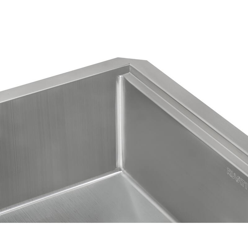 Ruvati 27-inch Workstation Rounded Corners Undermount Ledge Kitchen Sink with Accessories - 27 x 19 - 27 x 19