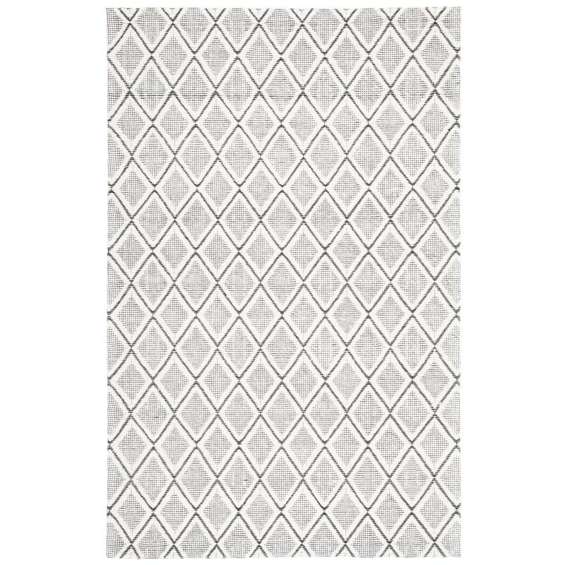 SAFAVIEH Handmade Marbella Gotelinde Wool Rug - 6' Square - Ivory/Black