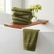 preview thumbnail 48 of 197, Linery & Co. Cotton Diamond Waffle Texture Bath Towels Hand Towel (Pack of 6) - Olive