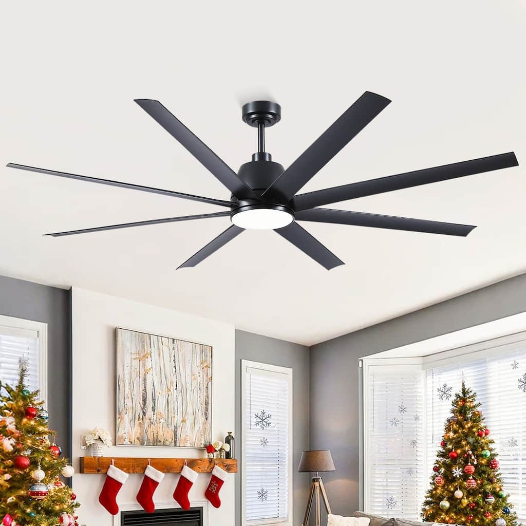 72 Inch Large Ceiling Fan with Light and Remote for Large Living Room Warehouse Outdoor Patio Farmhouse - 72 Inches