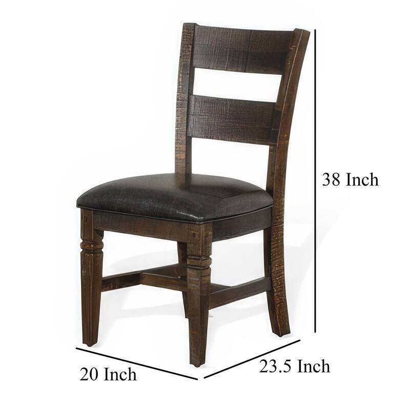 Brown/Gray Faux Leather Upholstered Wood Frame Dining Chair, Sturdy Dining Chair for Dining Rooms - 21.75