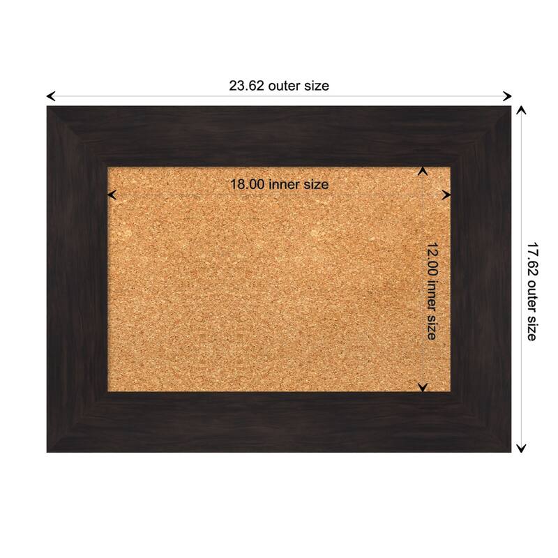 Furniture Espresso Framed Cork Bulletin Memo Board