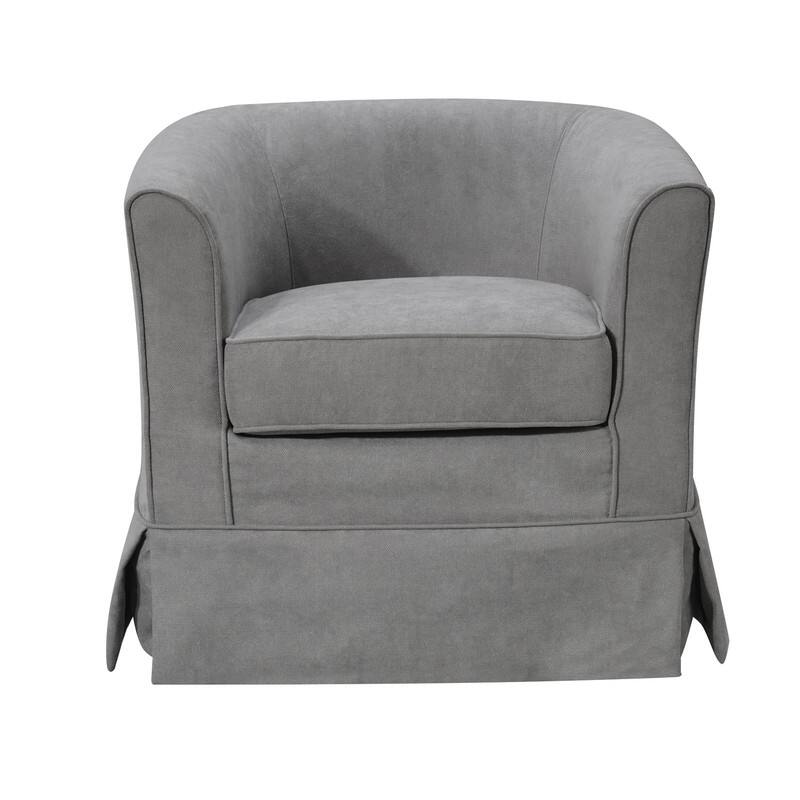 Tucker Woven Fabric Swivel Barrel Chair