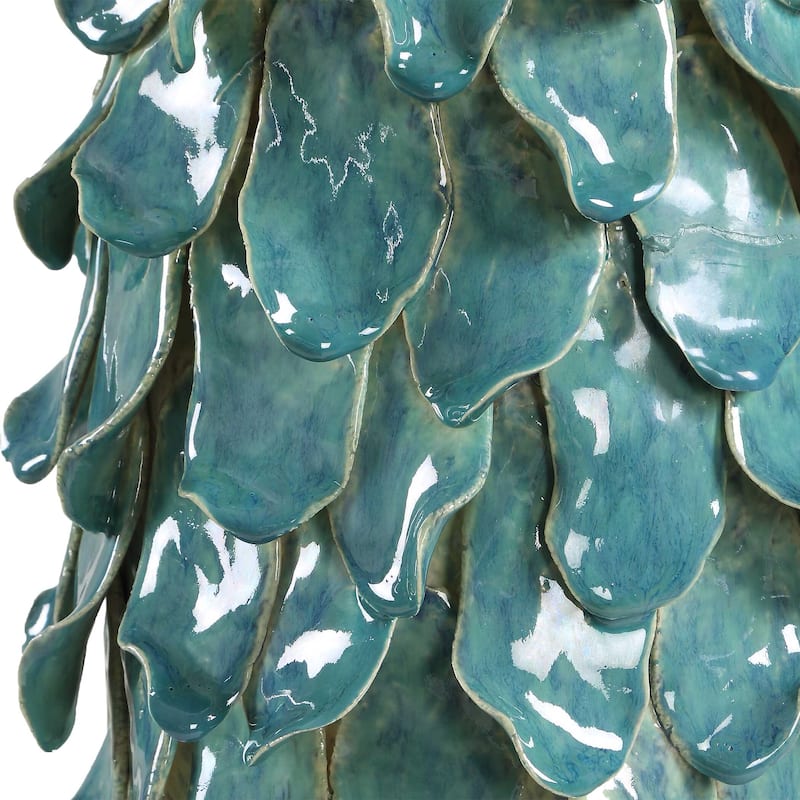 Uttermost Mina Teal Blue Table Lamp - 16.00" W x 27.50" H x 16.00" D