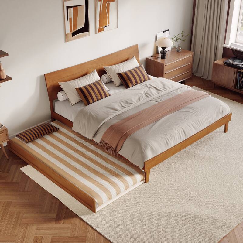 Phoenix Wood Platform Bed with Trundle