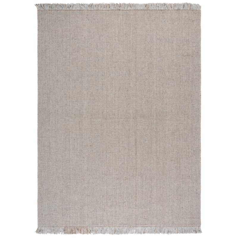 SAFAVIEH Flatweave Natural Wanja Fiber Farmhouse Wool & Jute Rug - 8' x 10' - Grey