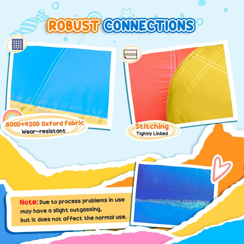 Outsunny Kids Inflatable Water Slide, 4-in-1 Bounce House Jumping Castle with 2 Slides, Climbing Wall, Trampoline - Colorful