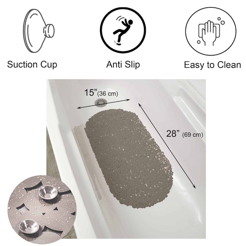 Bubbles Non-Slip Oval Bathtub Mat 28 L x 15 W