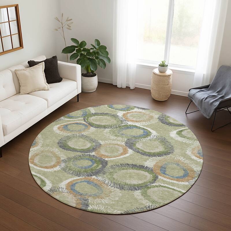 Machine Washable Indoor/ Outdoor Modern Spikey Chantille Rug