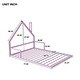 preview thumbnail 4 of 7, Pink Full Size Metal Floor Bed with House-shaped Headboard