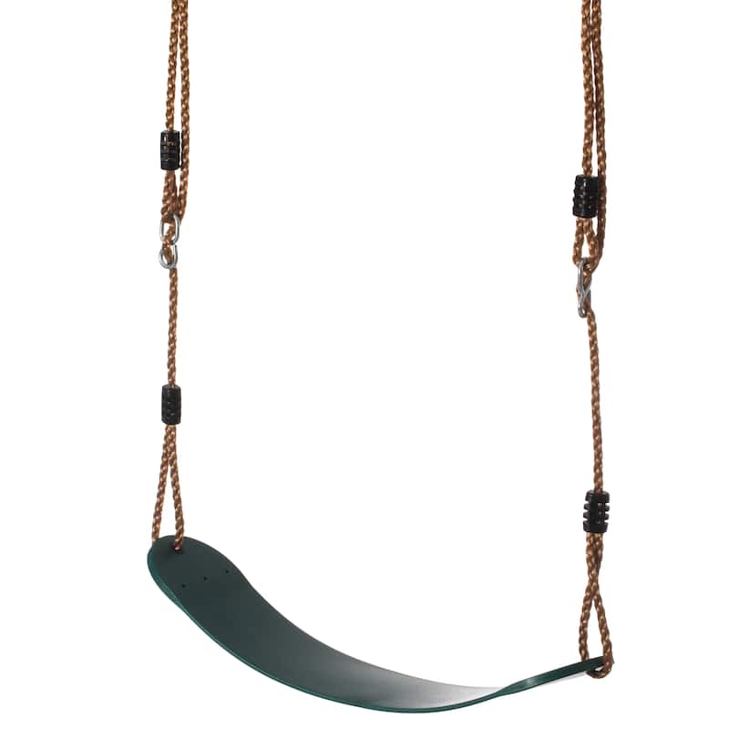 Outdoor Playground Kids Heavy Duty Swing Seat, EVA Belt Swing with Rope for All Ages - Green