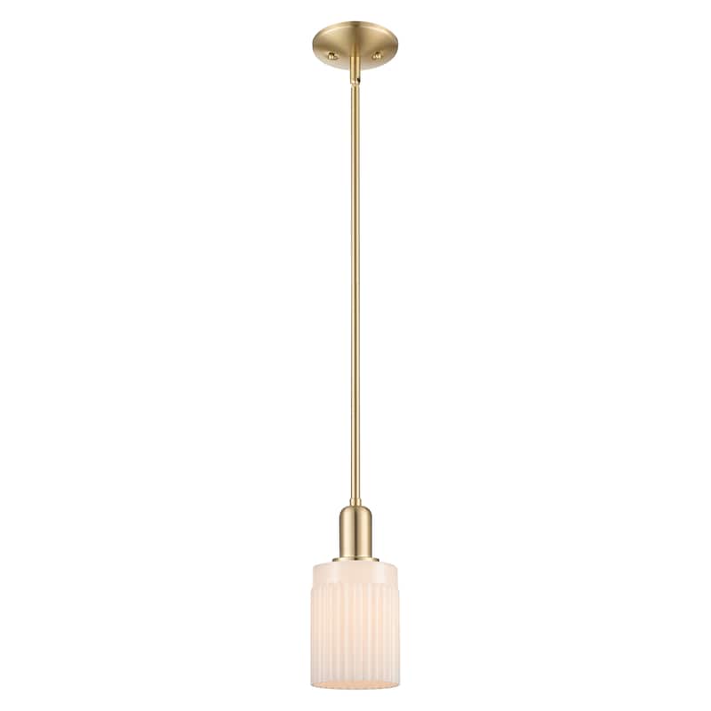 Innovations Lighting Endless Possibilities Arcadia - Hadley - 1 Light 5" Stem Hung Mini Pendant - Champagne Bronze/Matte White