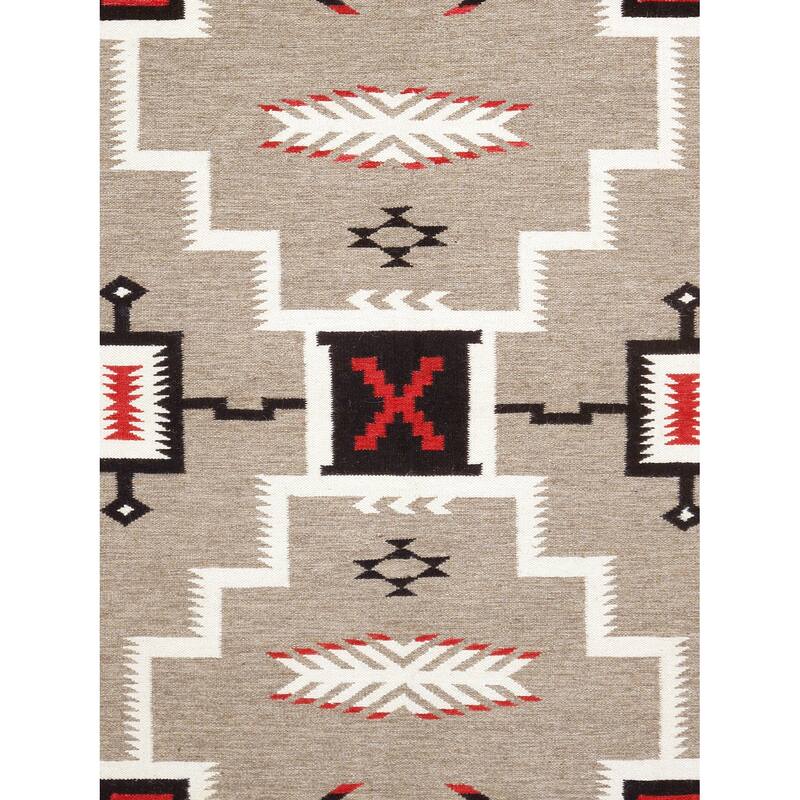 Pasargad Home Tuscany Reversible Wool Mocha Area Rug - 5' 1'' X 7' 0''
