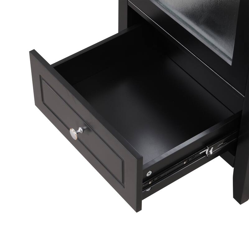 20" Vanity for Bathroom with Storage Cabinet, Soft Closing Glass Door, Sink, Drawer and Silver Metal Knobs