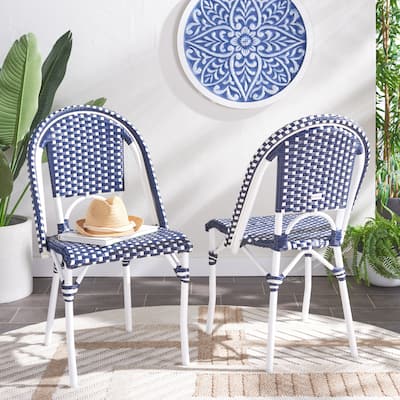 SAFAVIEH California Outdoor Side Chair Set of 2 (Fully Assembled) - 20 in. W x 22 in. D x 35 in. H