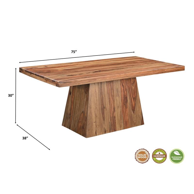 Jordan 75" Solid Wood Pedestal Dining Table