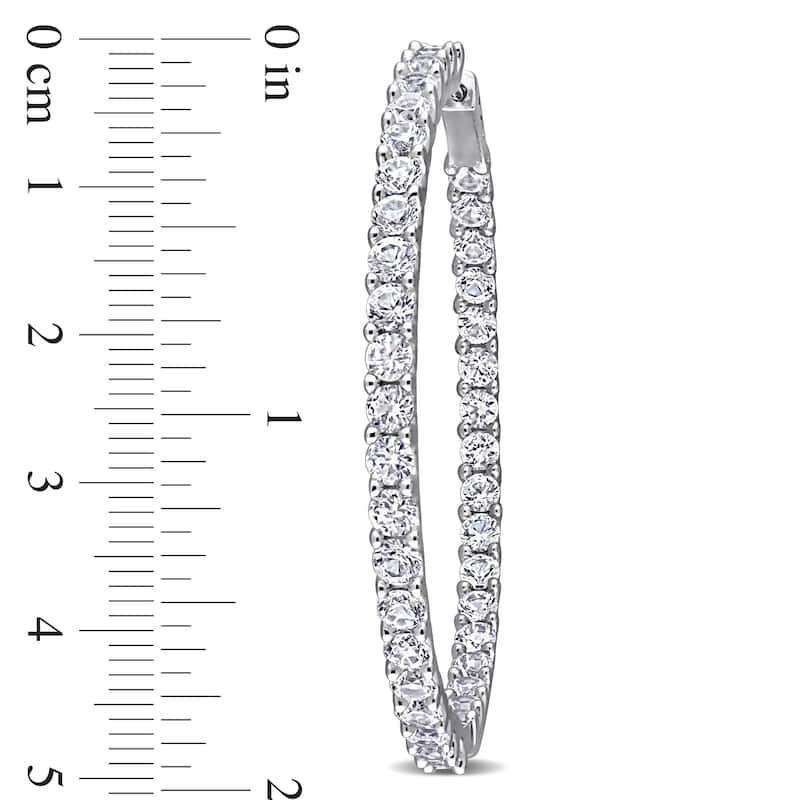 Miadora 11 3/4ct TGW Created White Sapphire Hoop Earrings Sterling Silver
