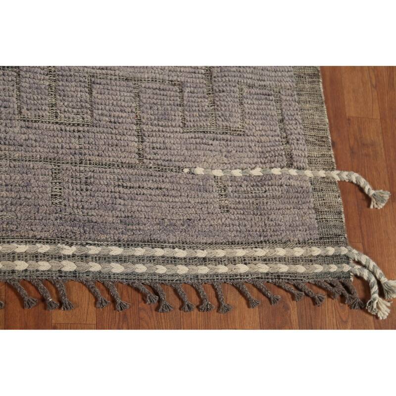 Moroccan Modern Area Rug Handmade Geometric Wool Carpet - 7'8"x 10'6"