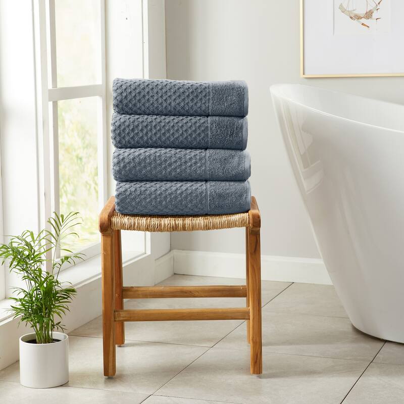Linery & Co. Cotton Diamond Waffle Texture Bath Towels