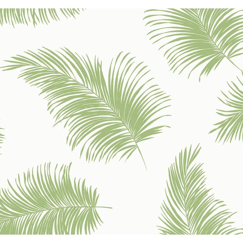 Luxe Haven Tossed Palm Peel and Stick Wallpaper - 27 in. W x 18 ft. L - Summer Fern