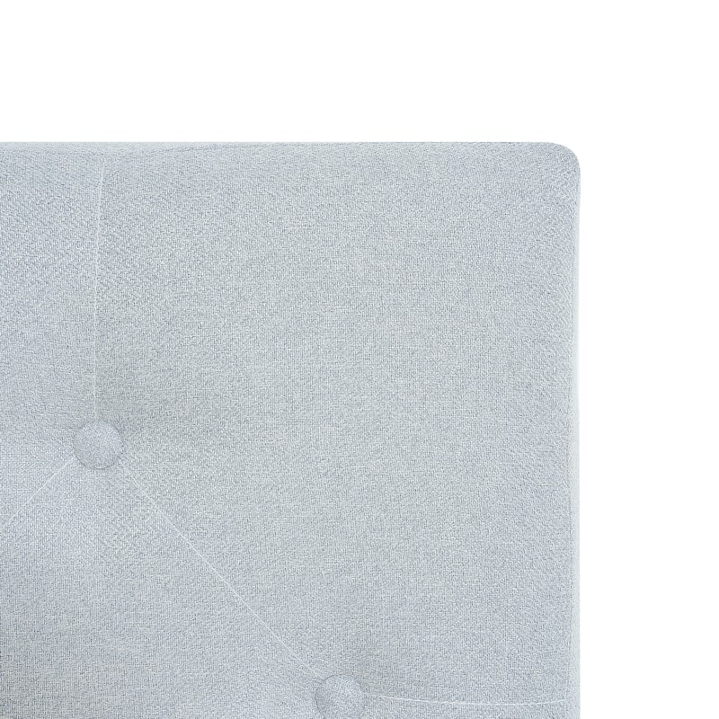 Upholstered Bed Frame with Button Tufted Linen Headboard