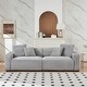 preview thumbnail 3 of 15, Oaks Aura 104.72in. 4-seat Large Sofa With Throw Pillows, Modern Corduroy Fabric Multicolour Choice Couch