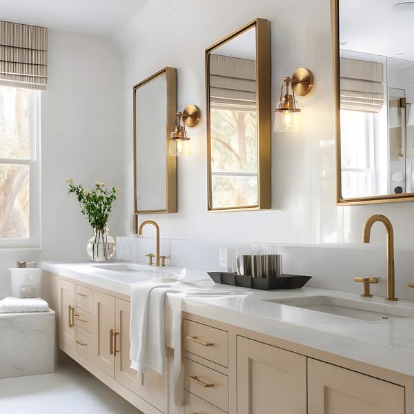 KAISITE Modern Bathroom Vanity Light 39 Inch Dimmable Gold Bathroom Light Fixtures For Bathroom Wall Sconce With 3500K Warm Light Bedroom