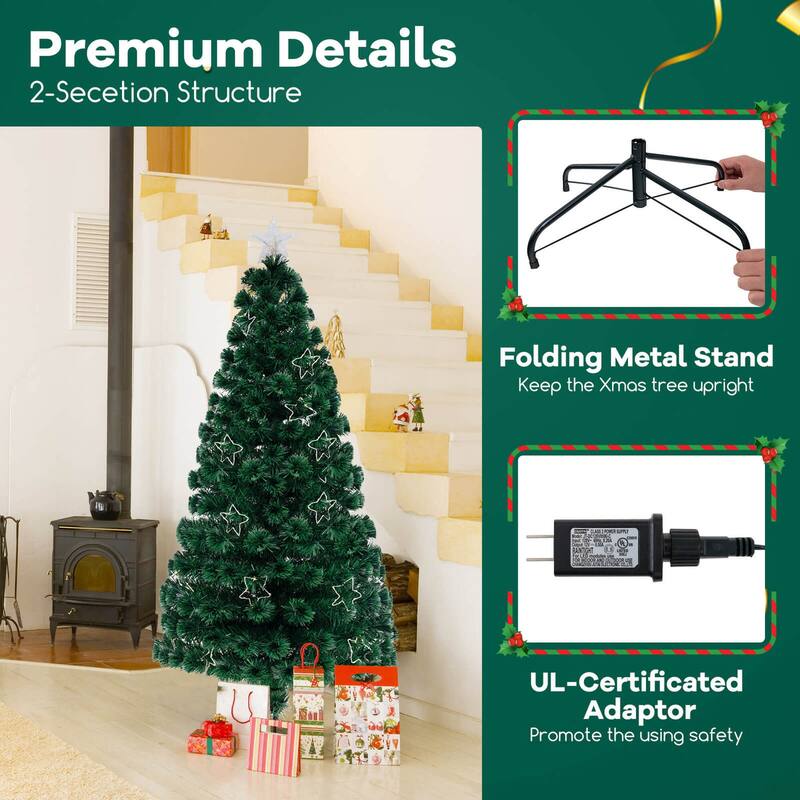 Costway 4/5/6/7 FT Artificial Xmas Tree with 130/170/230/270 Branch