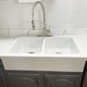 preview thumbnail 8 of 13, Parker Crisp White Fireclay 34" Double Bowl Quick-Fit Farmhouse Apron Front Drop-in Kitchen Sink and Drains