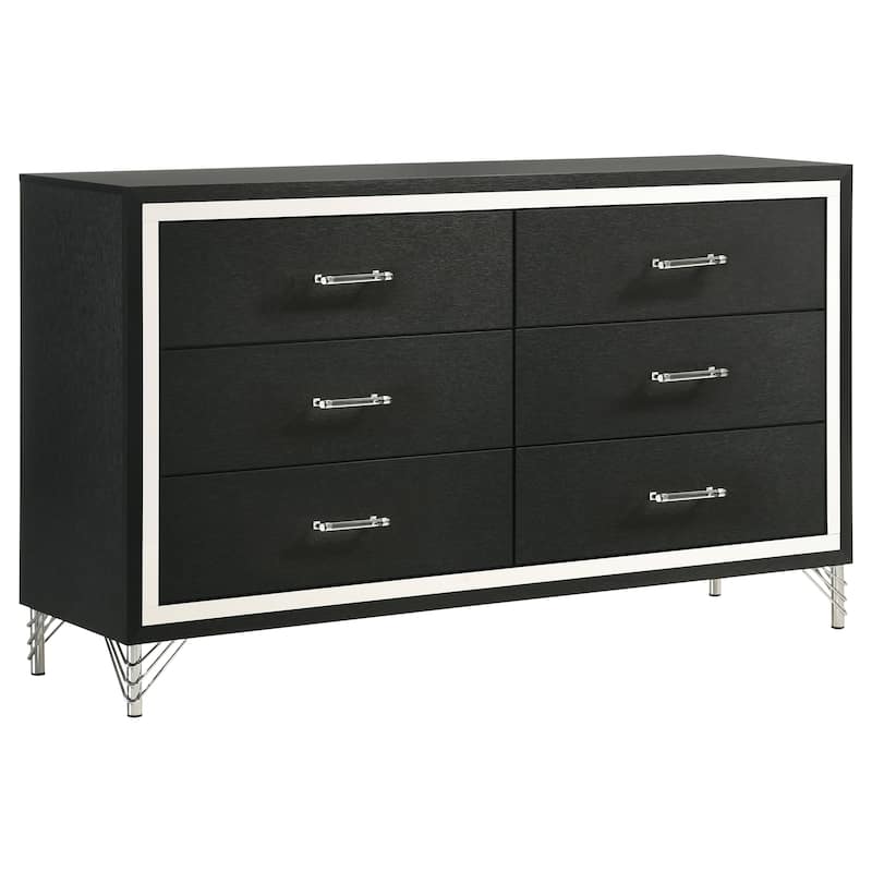 Lucia Modern Classic 6-drawer Dresser White