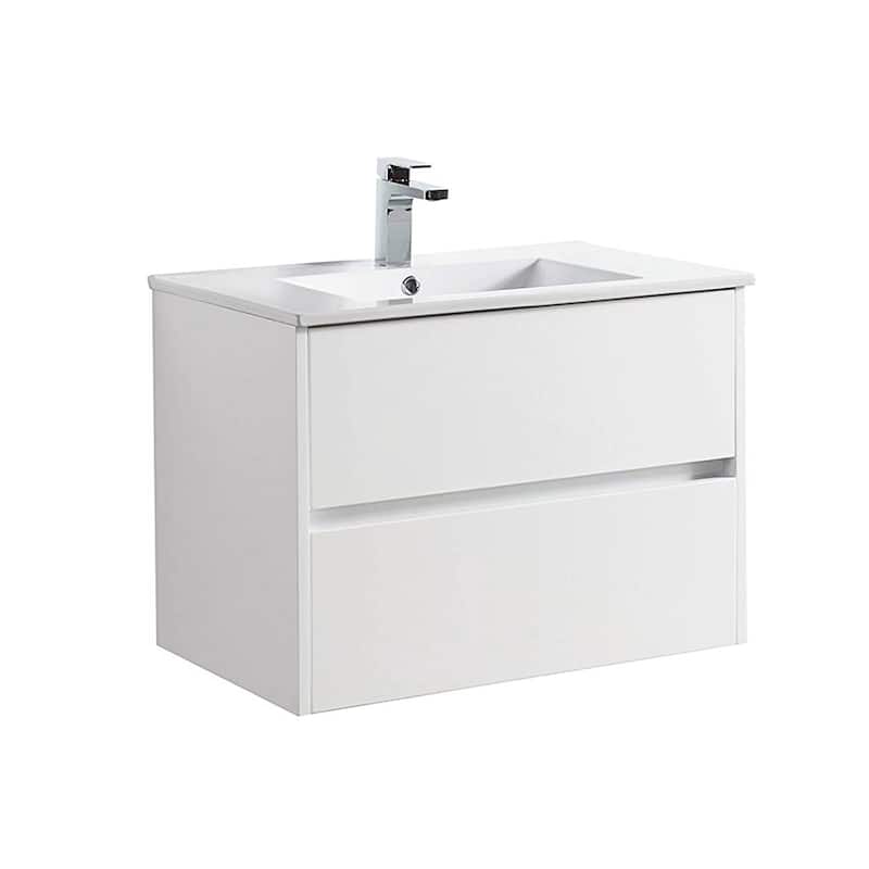 Blossom Valencia Floating Bathroom Vanity with Ceramic Sink - 30" - White