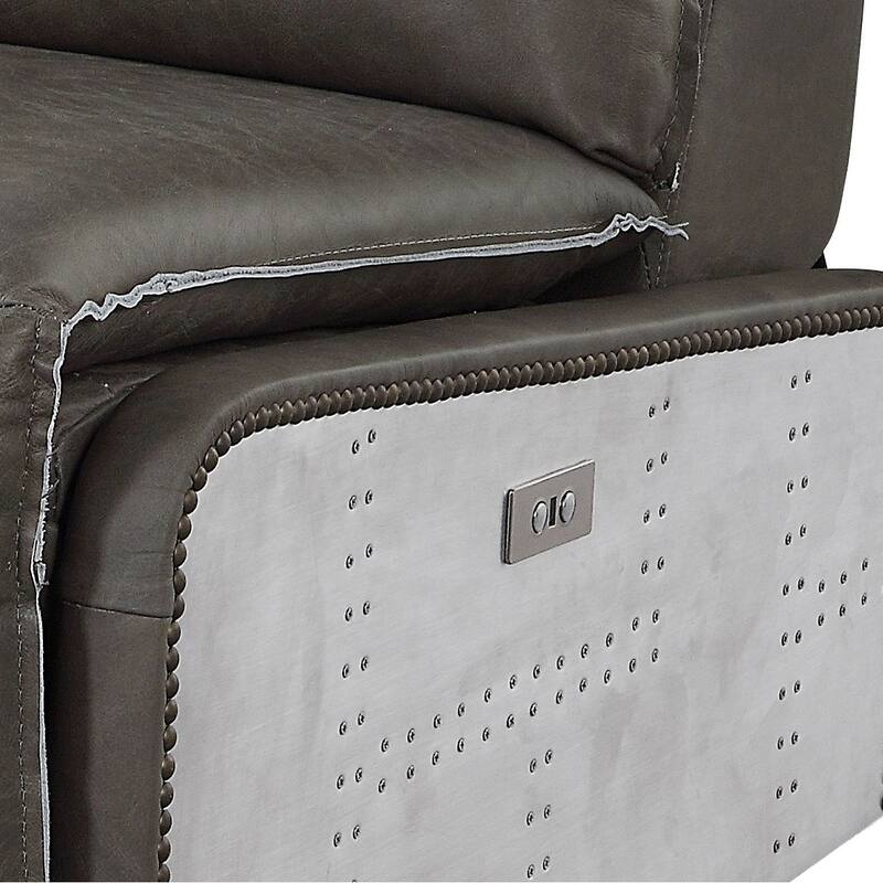 Bothell Gray Aluminum Patchwork Recliner