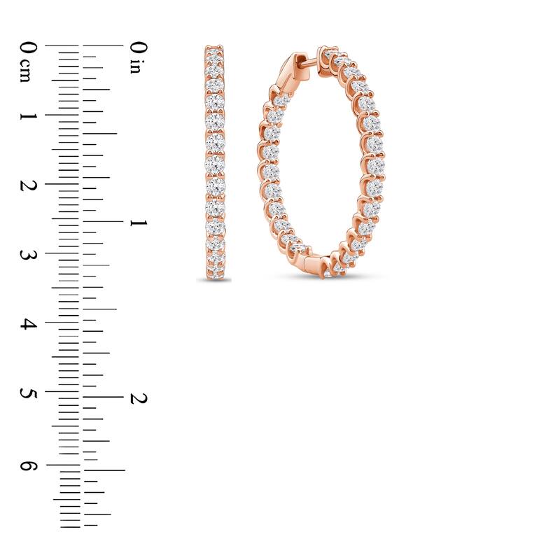 Lab Grown 4ct TDW Diamond Inside Out Hoop Earrings in 14k Gold for Women
