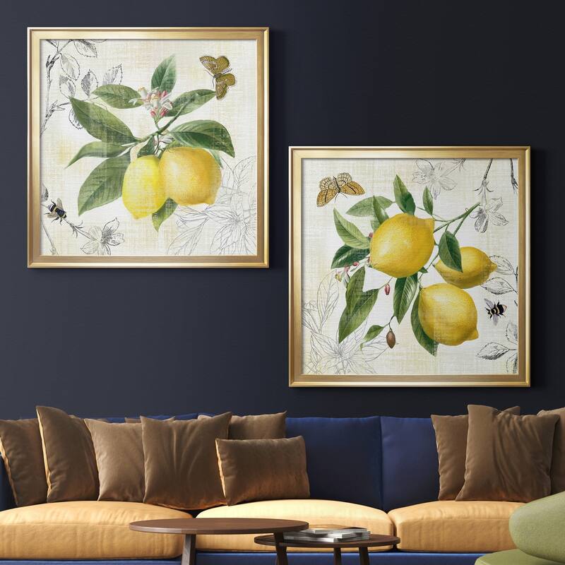 Linen Lemons I Premium Framed Canvas - Ready to Hang