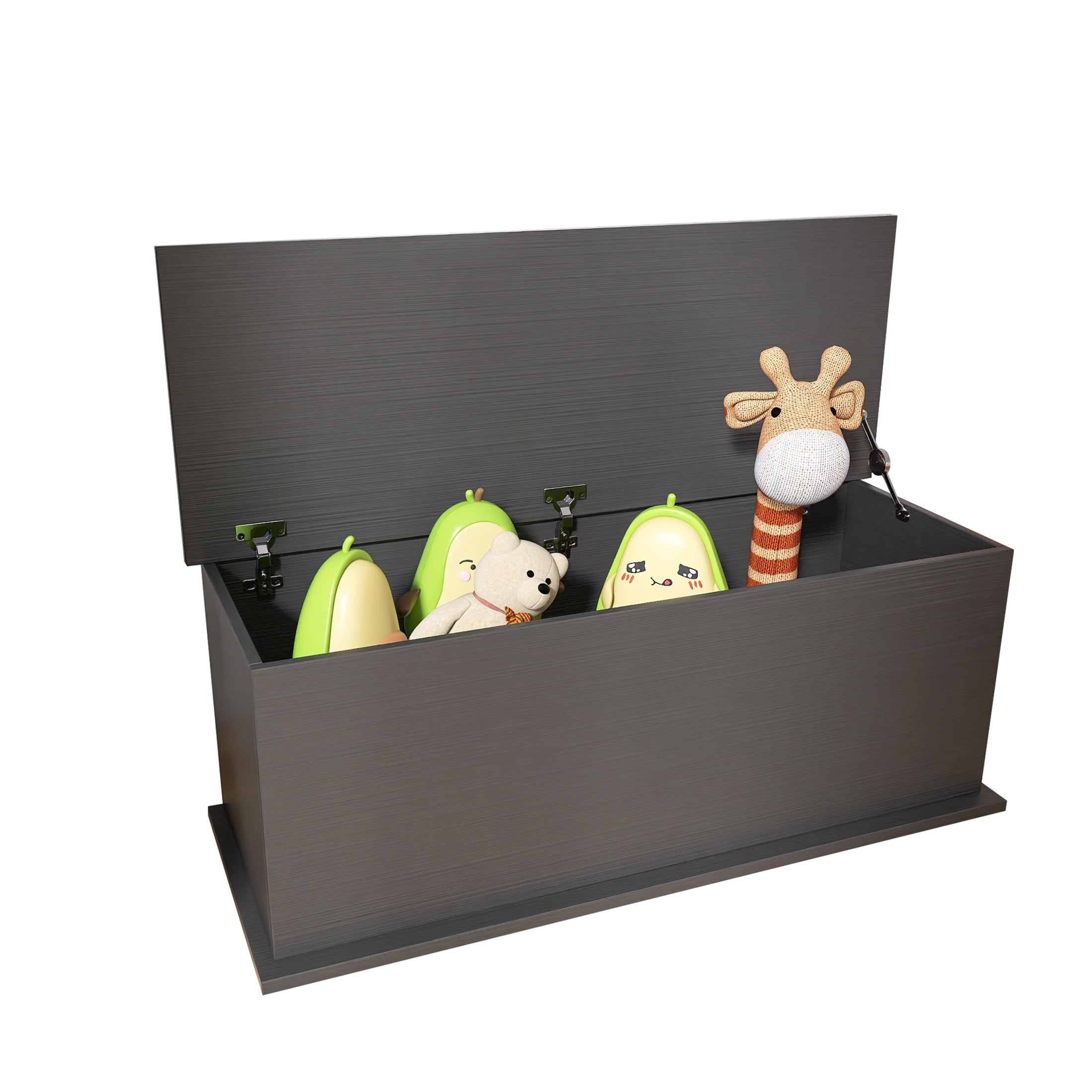 Black wooden outlet toy box
