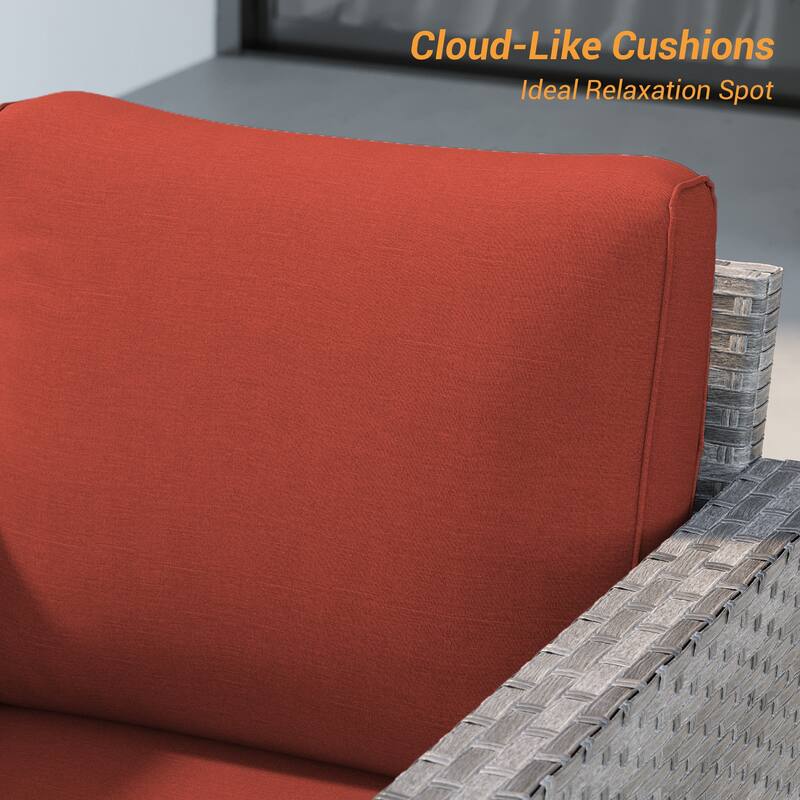 Livoosun Patio Outdoor Couch,3-Seater Furniture with Removable Cushion