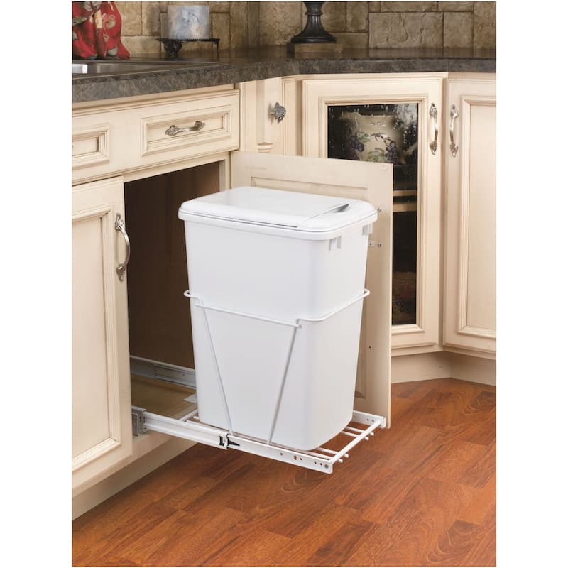 Rev-A-Shelf RV Series Bottom Mount Single Bin Trash Can with Rear