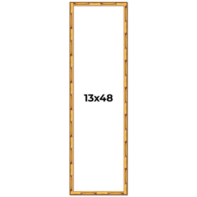 13x48 Frame Gold Bamboo Picture Frame Modern Photo Frame Includes UV Acrylic Shatter Guard Front Acid Free Foam Backing Board