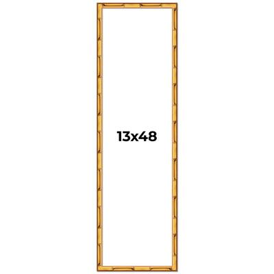 13x48 Frame Gold Bamboo Picture Frame Modern Photo Frame Includes UV Acrylic Shatter Guard Front Acid Free Foam Backing Board