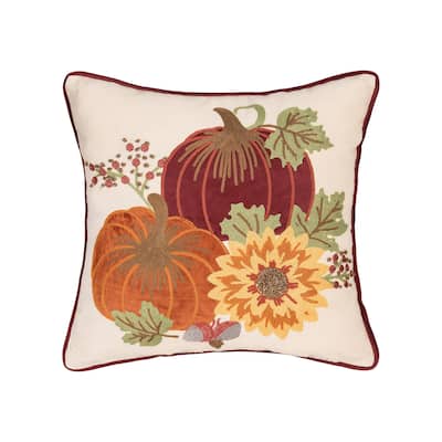 Pumpkins Sunflower Pillow