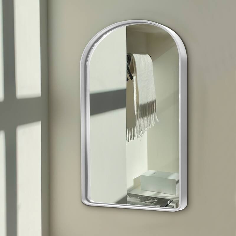 Modern Aluminum Alloy Wall-mounted Rectangular/Arched Deep Mirror